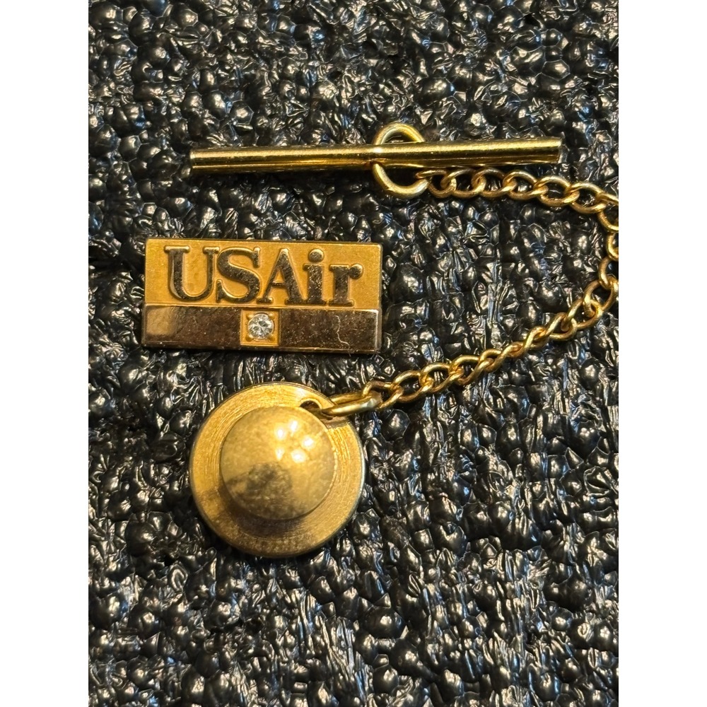 USAIR Employee 20 year Lapel Pin 1/10 10K GF Diamond Collectible‎ Aviation Pilot